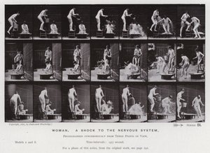 La figura umana in movimento: Donna, uno shock al sistema nervoso da Eadweard Muybridge