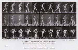 La figura umana in movimento: Donna, attraversando su "pietre di passaggio" da Eadweard Muybridge