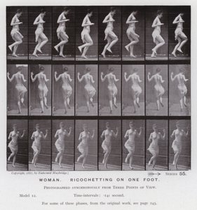 Figura umana in movimento: Donna che rimbalza su un piede da Eadweard Muybridge