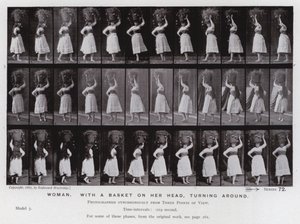 La figura umana in movimento: Donna, con un cesto sulla testa, che si gira da Eadweard Muybridge
