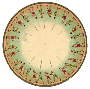 Disco zoopraxiscopio che mostra uomini che boxano, 1893