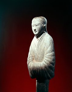Dettaglio di una figura tombale, possibilmente dalla provincia di Shensi da Eastern Han Dynasty Chinese School