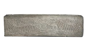 Grande elemento architettonico funerario modellato grigio con due tigri da Eastern Han Dynasty Chinese School