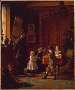 Tempo di Natale, la famiglia Blodgett da Eastman Johnson