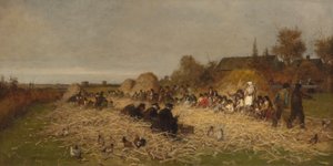 Festa della Sgranatura, Isola di Nantucket, 1876 da Eastman Johnson