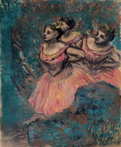 Tre Ballerine in Costume Rosso da Edgar Degas