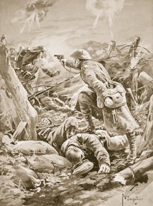 Il soldato (caporale facente funzione) L. Clarke, da solo, tiene a bada un gruppo di tedeschi durante un contrattacco da Edgar Alfred Holloway