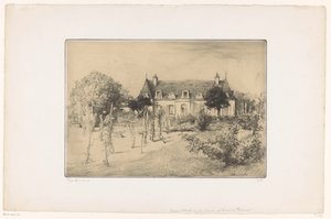 Vista di un giardino presso una casa, La maison d