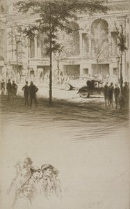 Una piazza cittadina, illustrazione per 