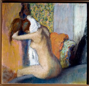 Dopo il bagno, donna che si asciuga il collo da Edgar Degas