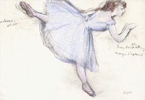 Danzatrice arabesca di profilo, 1885-90 da Edgar Degas