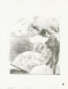 A teatro - Donna con ventaglio, c.1878-80 da Edgar Degas