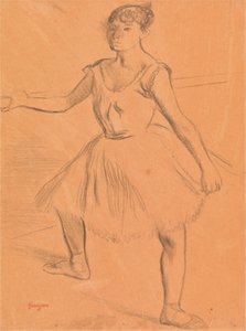 Ballerina in Piedi alla Sbarra da Edgar Degas