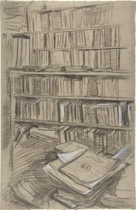 Scaffali di libri, studio per «Edmond Duranty» da Edgar Degas