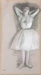 Ballerina, braccia alzate dietro la testa; Danseuse, les bras levés et ramenés derrière la tête da Edgar Degas