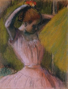Ballerina che si sistema i capelli, c.1900-1912 da Edgar Degas