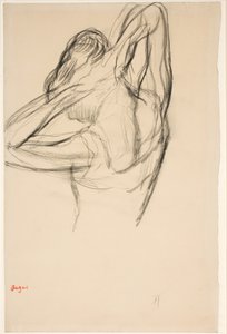 Ballerina, mezzo busto, braccia incrociate dietro la testa, c.1890 da Edgar Degas