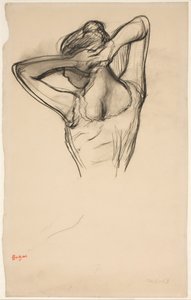 Danzatrice, mezzo busto, braccia incrociate dietro la testa da Edgar Degas