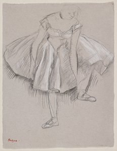 Ballerina che aggiusta la sua scarpetta, primi anni 1880