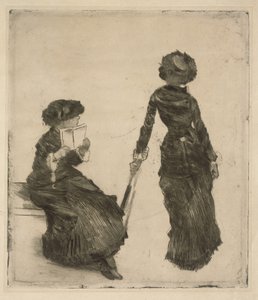 La pittrice Mary Cassatt al Louvre, collezione di antichità da Edgar Degas