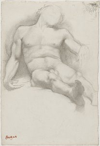 Étude - Homme Nu Couché da Edgar Degas