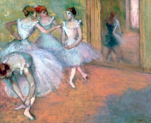 Quattro ballerini nel foyer, fine 19°-inizio 20° secolo da Edgar Degas