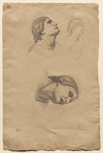 Quattro studi della testa di una giovane donna italiana, 1856 da Edgar Degas