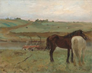 Cavalli in un prato, 1871
