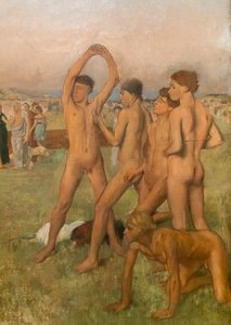 Piccole ragazze spartane che provocano i ragazzi (dettaglio) da Edgar Degas