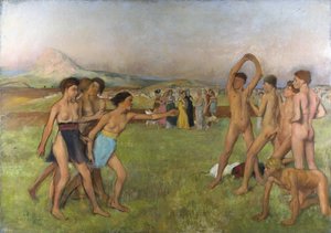 Piccole ragazze spartane che provocano i ragazzi da Edgar Degas