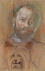 Ludovic Lepic con il suo cane, 1889 da Edgar Degas