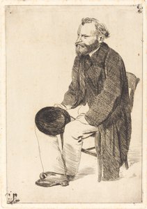 Manet seduto, girato a sinistra, c. 1861 da Edgar Degas