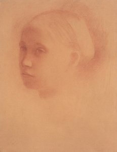 Marguerite Degas bambina, 1854 circa (sanguigna su carta) da Edgar Degas