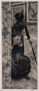Mary Cassatt al Louvre, La Galleria dei Dipinti, 1879-80 da Edgar Degas