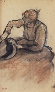 Modista che rifinisce un cappello, c.1898 da Edgar Degas