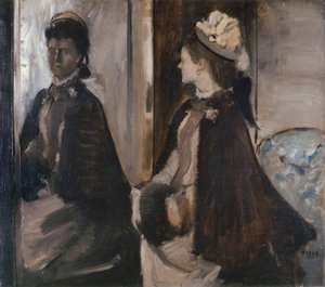 La signora Jeantaud nello specchio, c. 1875 da Edgar Degas
