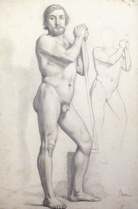 Uomo nudo in piedi, c.1856 da Edgar Degas