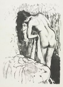 Donna Nuda in Piedi, si Asciuga