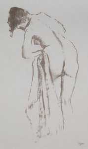 Donna nuda con asciugamano, in piedi da Edgar Degas