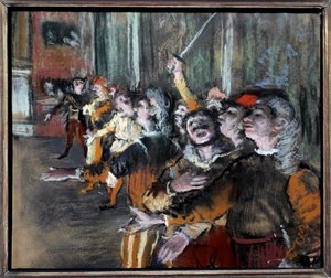 Pastello di comparse o coristi su monotipo di Edgar Degas da Edgar Degas