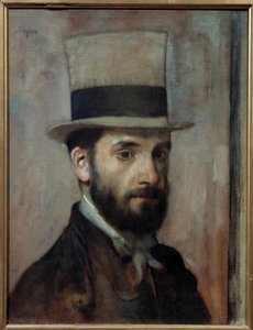 Ritratto di Leon Joseph Florentin Bonnat (1833-1922). Il pittore indossa un cilindro. Dipinto di Edgar Degas (1834-1917) 1863 Bayonne, Museo Bonnat da Edgar Degas