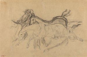 Cavalli da corsa studio per Scena dalla Corsa ad Ostacoli: Il fantino caduto, c. 1881