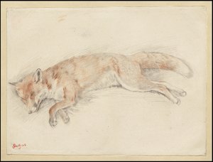 Studio per "Volpe morta nella foresta" da Edgar Degas