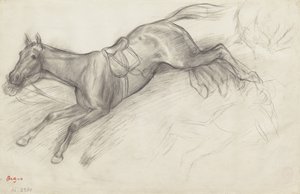 Studio per "Scena dalla corsa ad ostacoli: Il fantino caduto" da Edgar Degas