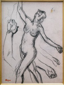 Studio di una donna. 1878, carboncino su carta da Edgar Degas