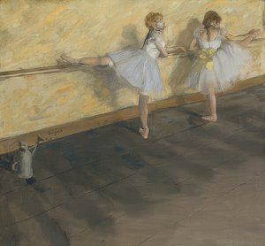 Ballerine che si esercitano alla sbarra da Edgar Degas