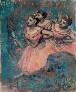 Tre ballerine in rosso da Edgar Degas