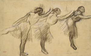 Tre studi di una ballerina, fine XIX secolo da Edgar Degas