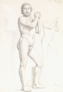 Due studi accademici di un uomo da Edgar Degas
