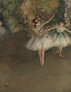 Due ballerine su un palco, c.1874 da Edgar Degas